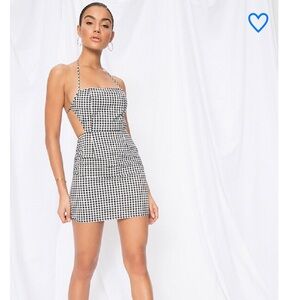 superdown Black and White Gingham Mini Dress